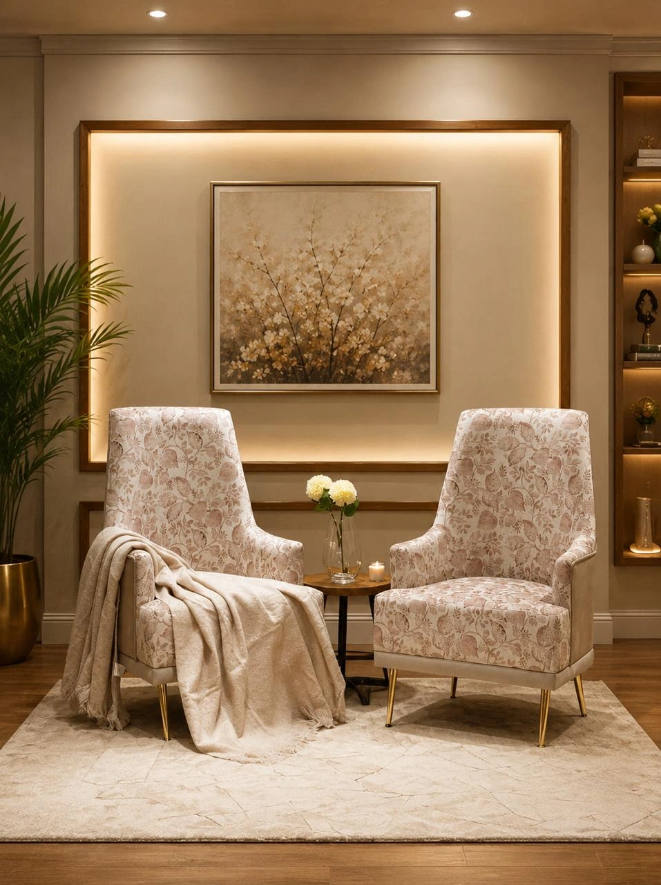 Custom sofa and curtain interior project completed by Loom Art