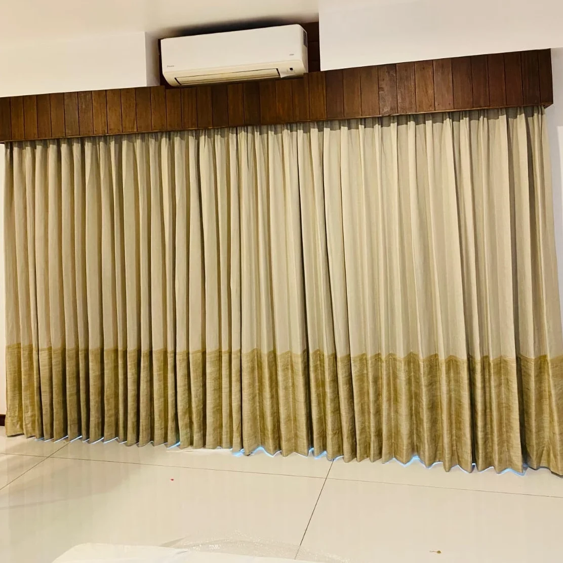 Made-to-measure curtain installation by Loom Art