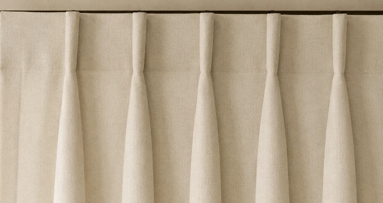 Tailored inverted pleat curtain