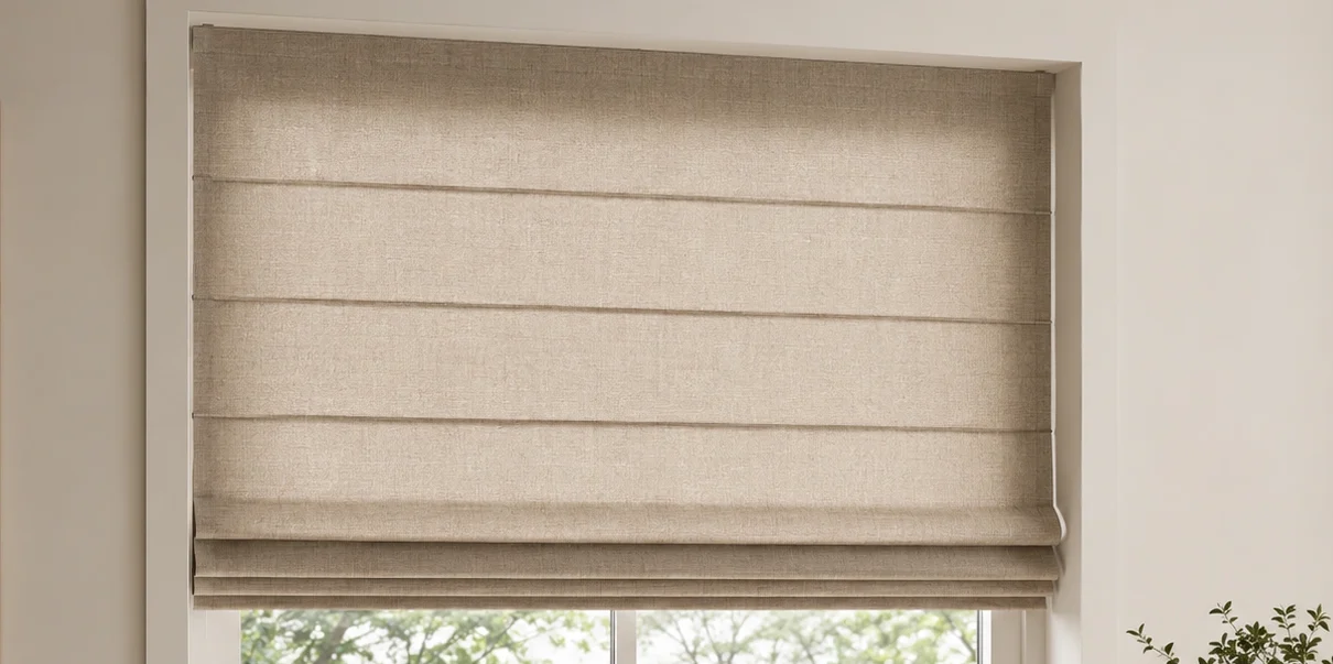 Elegant fabric Roman blinds