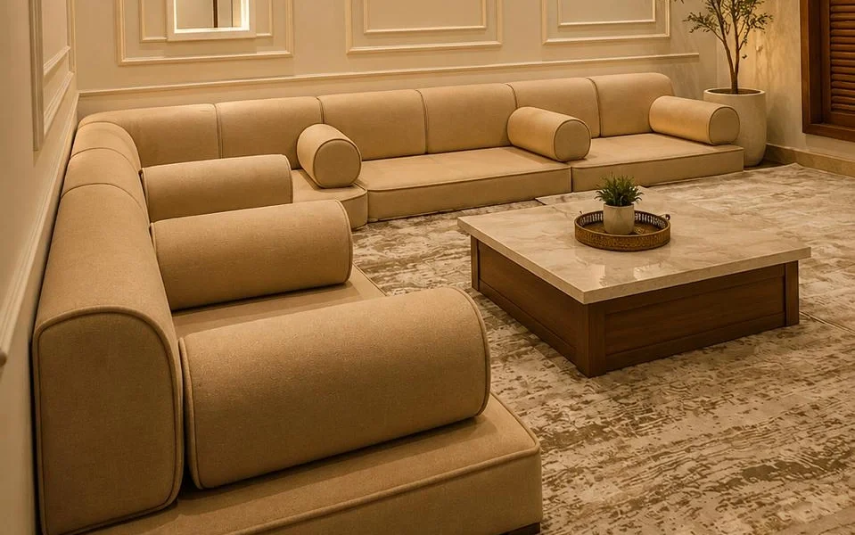 Compact custom two-seater sofa